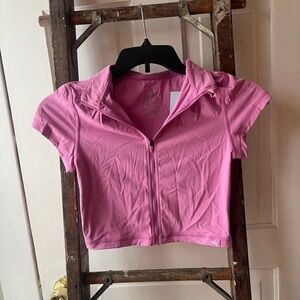 JoyLab Pink Zip-Up Cropped Athletic Jacket size small